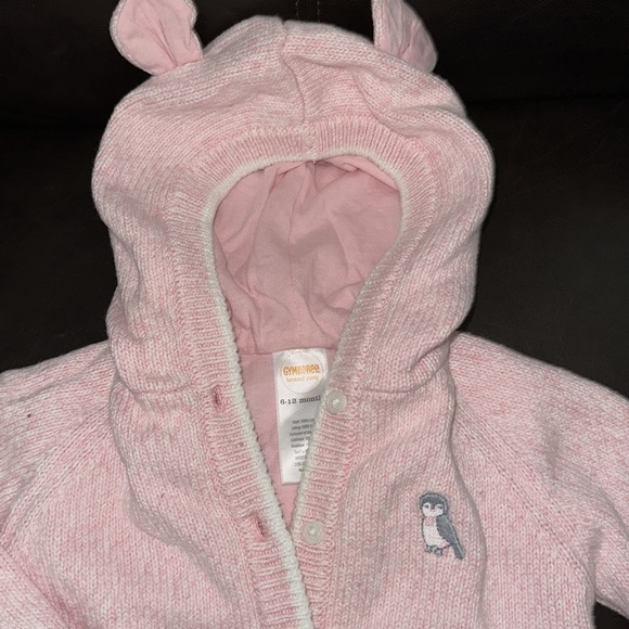 Gymboree Pink Hooded button up sweater 6-12 months - Picture 3 of 4